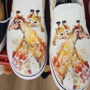 Yes We Vibe Slip On Giraffe Sneakers NWOT